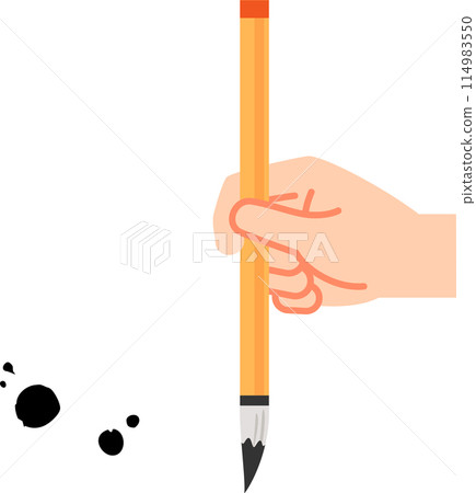 Hand holding a small brush 114983550