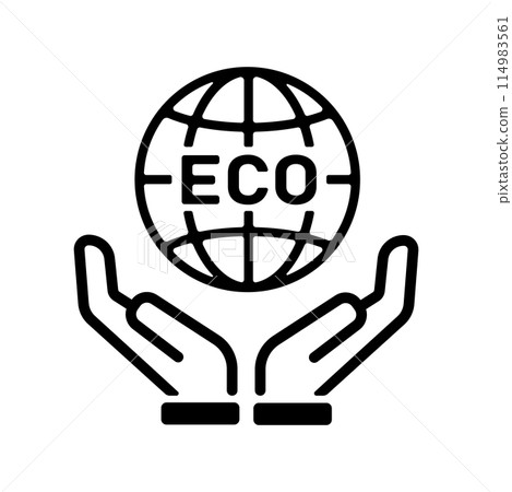 生態主題（地球和手）向量圖示說明（生態/生態/SDG） 114983561