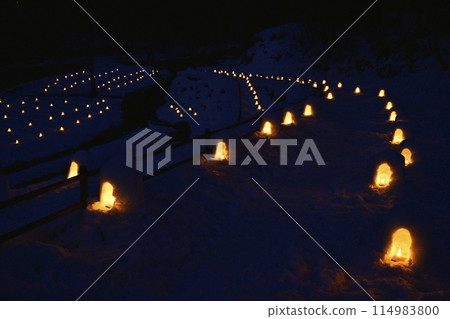 日光市湯西川溫泉湯西川澤口河床上，燈火通明的迷你鎌倉 114983800