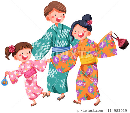 Hanabi festival watercolor illustration element concept Hanabi festival watercolor illustration element concept 114983919