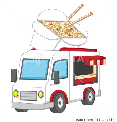 Food truck logotype for ramen Japanese restaurant fast delivery service or street food festival of illustration Food truck logotype for ramen Japanese restaurant fast delivery service or street food festival of illustration 114984118