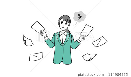 忙碌的商務人士忙於任務的插圖 忙碌的商務人士忙於任務的插圖 114984355
