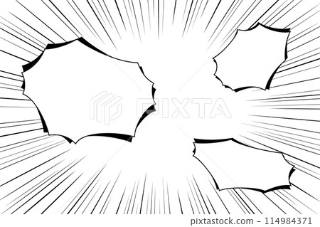 Comic background material with speech bubbles and focus lines (without tail) Comic background material with speech bubbles and focus lines (without tail) 114984371