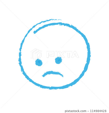 Blue Monday Hand drawn sad smiley face icon in trendy blue Greetings or Cards design concept Isolate Blue Monday Hand drawn sad smiley face icon in trendy blue Greetings or Cards design concept Isolate 114984428