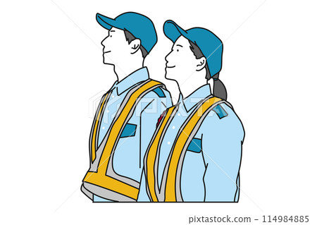 Bright image illustration of male and female security guards 114984885