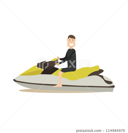 Jet ski vector illustration in flat style 114984970