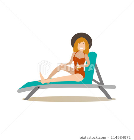 Deckchair vector illustration in flat style 114984971