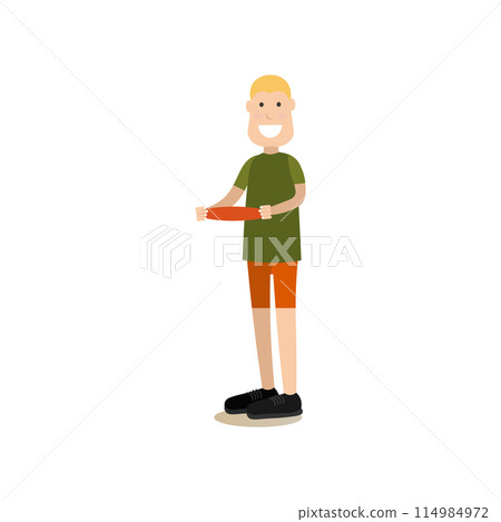 Beach outdoor game vector illustration in flat style 114984972