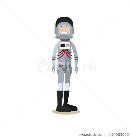 Astronaut in space suit and helmet flat vector illustration Astronaut in space suit and helmet flat vector illustration 114985003