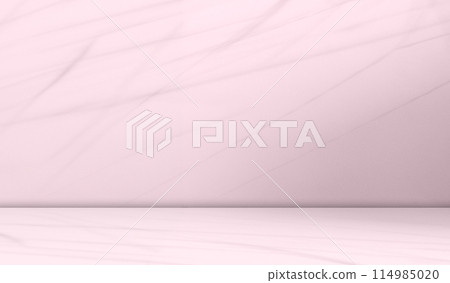 Beige Background Light Pink Flower Abstract Shadow Wall Floor Table Product Studio Beauty Cosmetic Mockup Spring Autumn Summer Template Studio Backdrop Gradient Pastel Podium Presentation Scene Cement 114985020