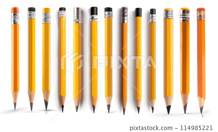 Set of pencils isolated on white background 114985221