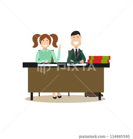 Students concept vector illustration in flat style Students concept vector illustration in flat style 114985595