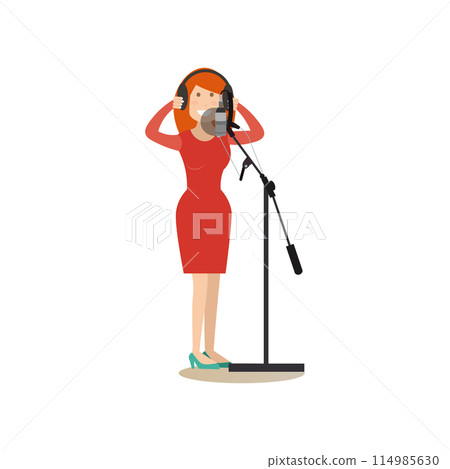 Radio people vector illustration in flat style Radio people vector illustration in flat style 114985630