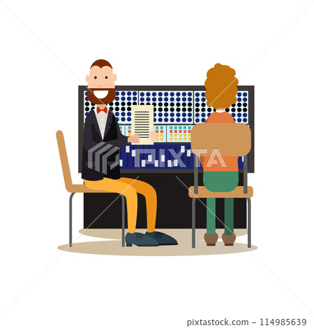 Radio people vector illustration in flat style Radio people vector illustration in flat style 114985639