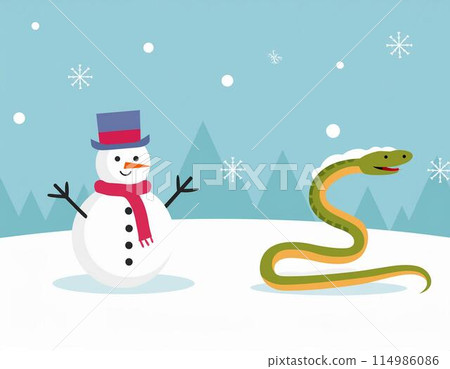 下雪天的雪人和蛇 114986086