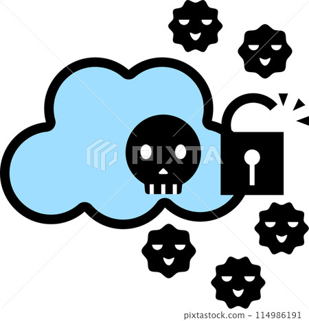 Cloud vulnerability virus infection image icon material 114986191