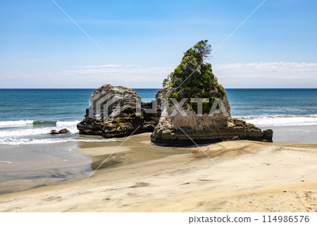 茨城縣日立市東名川海灘綠色地區的橡皮糖島 茨城縣日立市東名川海灘綠色地區的橡皮糖島 114986576