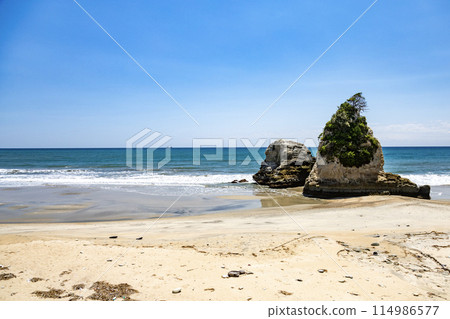 茨城縣日立市東名川海灘綠色地區的橡皮糖島 114986577