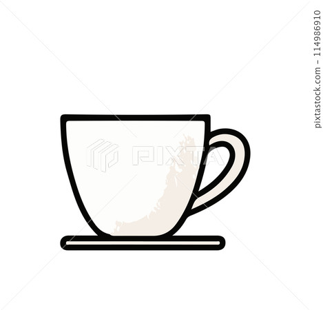Flat and simple vector illustration of a white mug Flat and simple vector illustration of a white mug 114986910