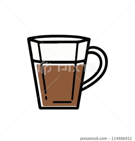 咖啡杯的平面和簡單向量圖解 咖啡杯的平面和簡單向量圖解 114986912