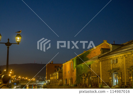 小樽的夜晚，河邊夜景 114987016