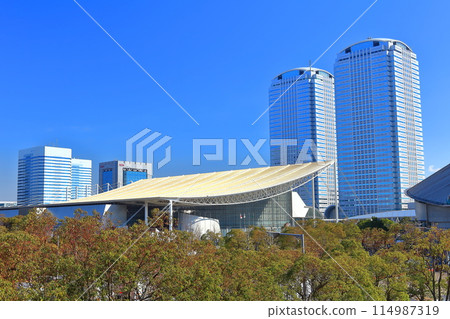[Chiba Prefecture] Makuhari Messe International Exhibition Hall on a clear day 114987319