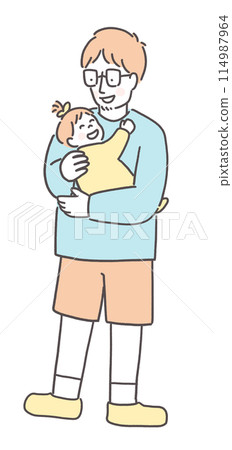 Dad holding a baby Dad holding a baby 114987964