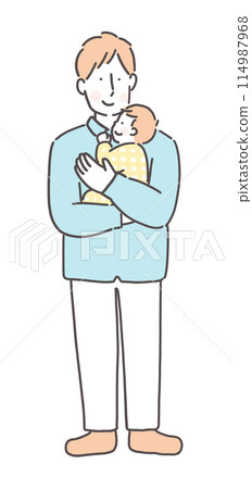 爸爸抱著一個嬰兒 爸爸抱著一個嬰兒 114987968