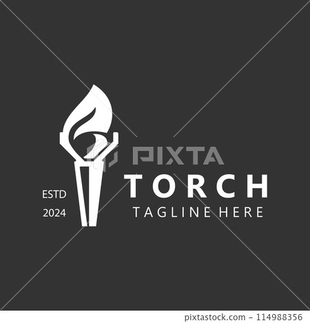Torch logo Graphic, olympic flame Modern Design Element simple minimalist Template 114988356