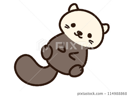 Cute sea otter character 114988868