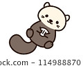 Cute sea otter character 114988870