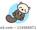 Cute sea otter character 114988871