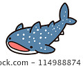 Cute whale shark character 114988874