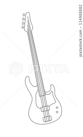 Electric Guitar Outline Illustration Electric Guitar Outline Illustration 114988882