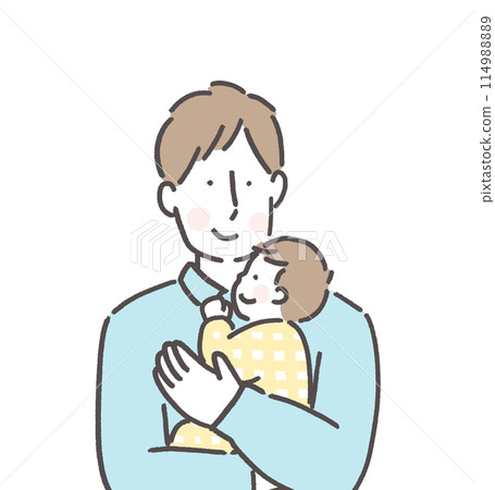 爸爸抱著一個嬰兒 爸爸抱著一個嬰兒 114988889