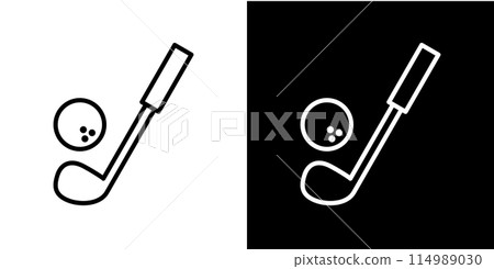 Simple golf club and ball icon 114989030