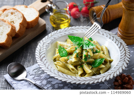 Penne Genovese (finished with fresh Hokkaido cream) Rich and flavorful Genovese sauce Penne Genovese (finished with fresh Hokkaido cream) Rich and flavorful Genovese sauce 114989060