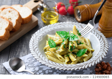 Penne Genovese (finished with fresh Hokkaido cream) Rich and flavorful Genovese sauce Penne Genovese (finished with fresh Hokkaido cream) Rich and flavorful Genovese sauce 114989065