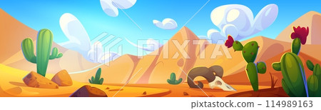 Sunny hot desert landscape 114989163