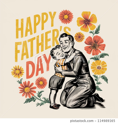 Happy Father's Day, Love his child's loving concept 114989165