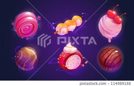Fantasy game and fairy tale alien candy planets Fantasy game and fairy tale alien candy planets 114989188