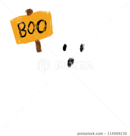 The Ghost drawing png image for halloween concept. 114989230