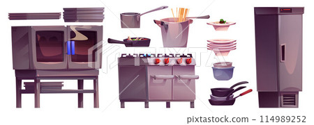 Restaurant kitchen furniture set 114989252