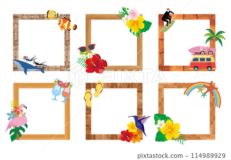 Tropical vacation travel frame 114989929