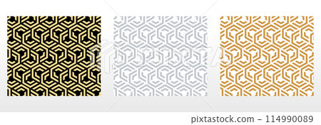 Set of abstract geometric patterns. Seamless vector backgrounds. Colored ornaments Graphic modern patterns Simple lattice graphic design Set of abstract geometric patterns. Seamless vector backgrounds. Colored ornaments Graphic modern patterns Simple lattice graphic design 114990089