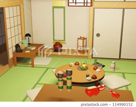 Illustration of a Showa retro room 114990152
