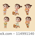 3D cartoon baby and chicken set 114991140