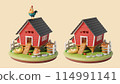 3D chicken farm set 114991141