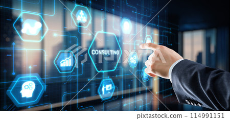 Icon Business consulting concept on the virtual screen 114991151