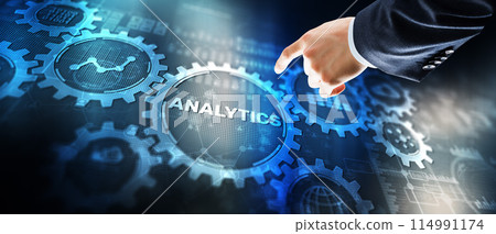 Data analyst concept. Working on business analytics dashboard 114991174